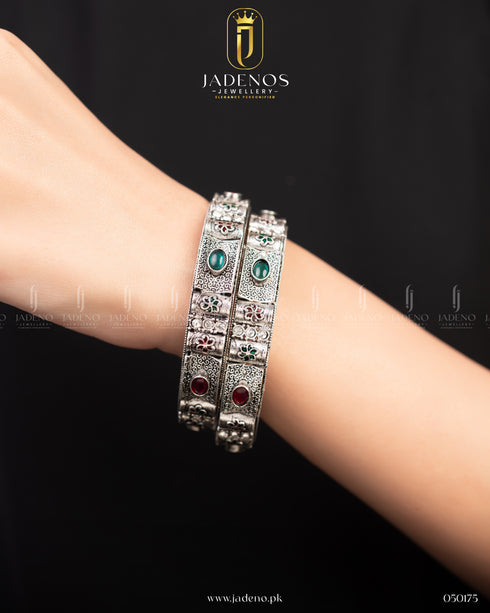 The Oxidised Glided Grace Bangles
